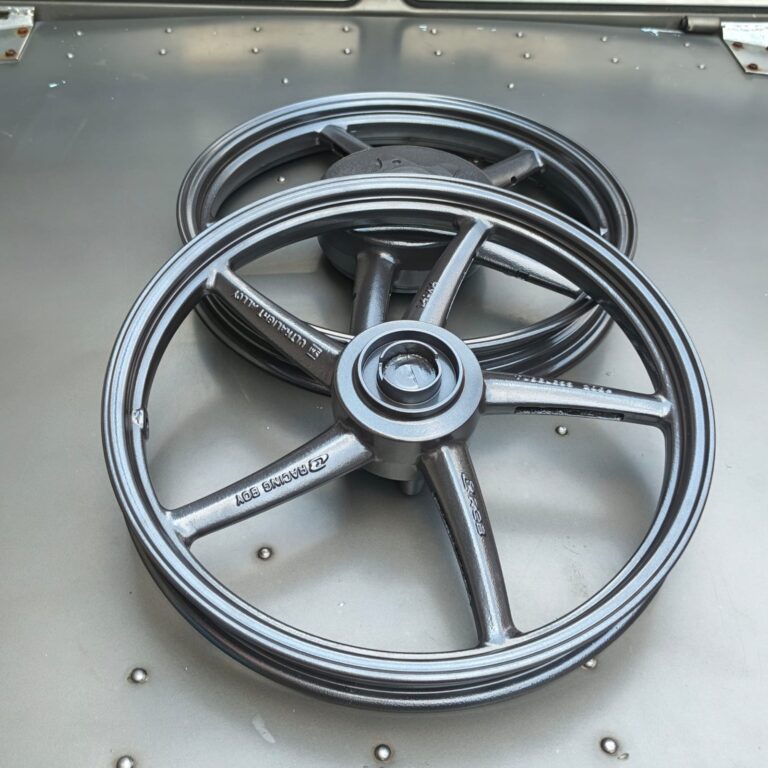 hasil powder coating velg warna grey